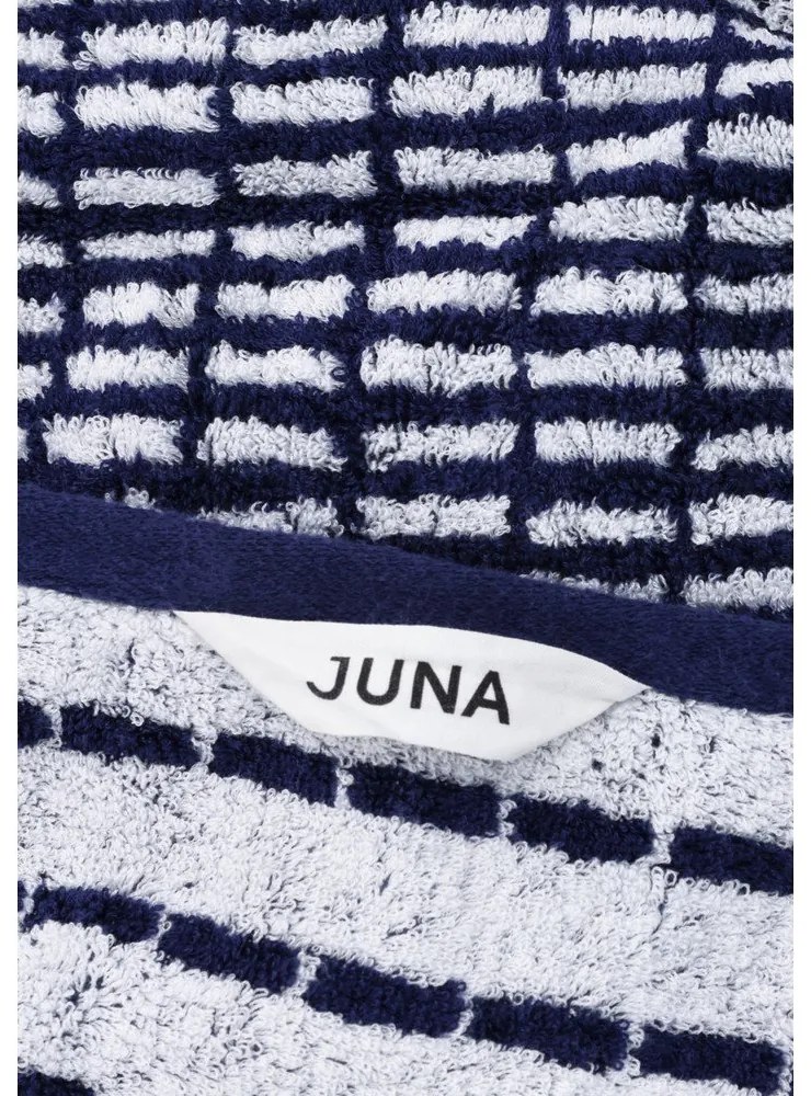 Бяла/синя кърпа от тери със смес от бамбук 50x100 cm Nuance – JUNA