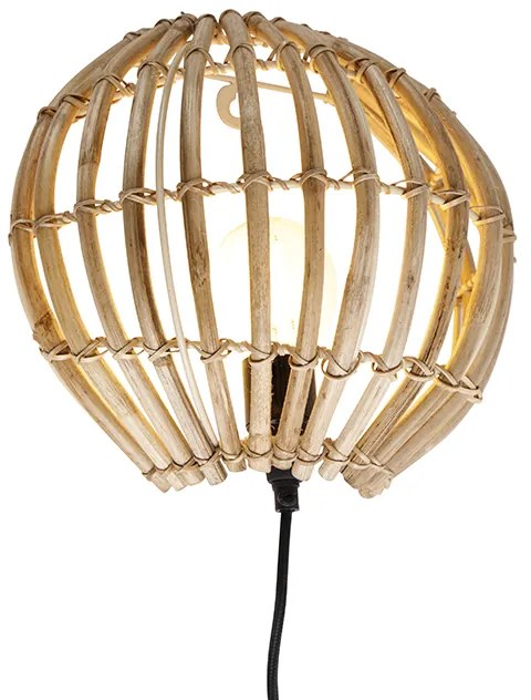 Селска стенна лампа бамбук полукръгла - Canna