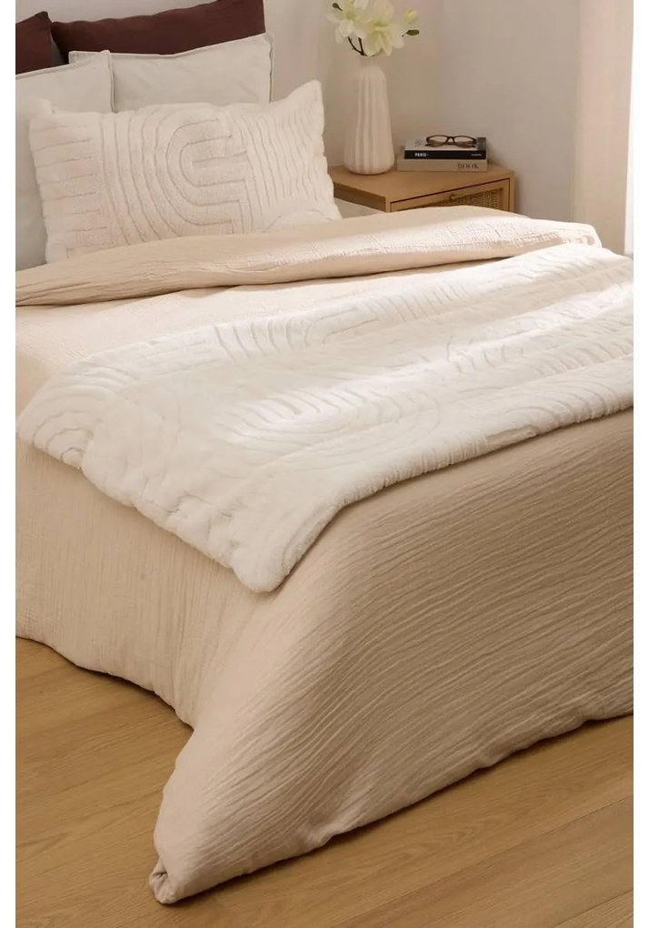 Покривало atmosphera Arka, Жакард, 80x180 cm, Слонова кост