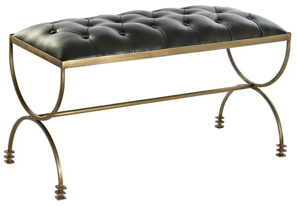 Foot-of-bed Bench DKD Home Decor 90 x 38 x 52 cm Златен Метал Зелен Металик