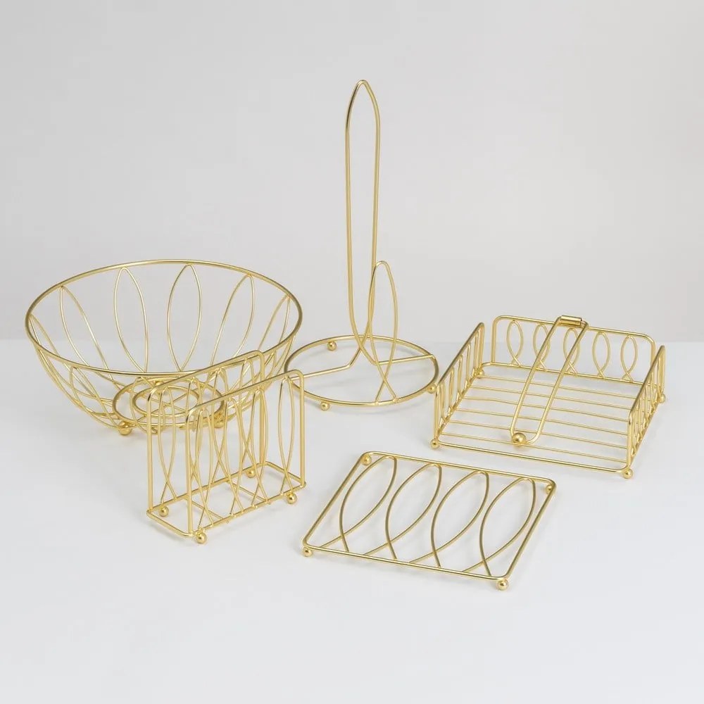 Метална стойка за кухненска хартия в златист цвят ø 16 cm – Casa Selección