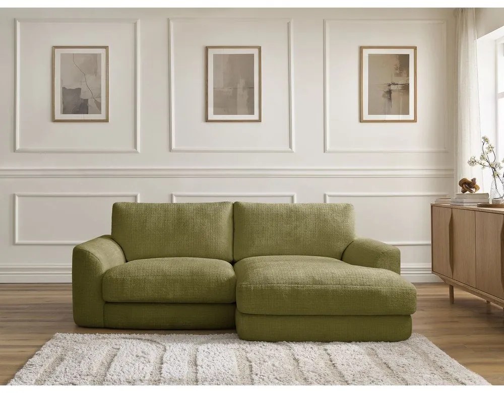 Шенилов ъглов диван в цвят каки (десен ъгъл) Leonore – Bobochic Paris