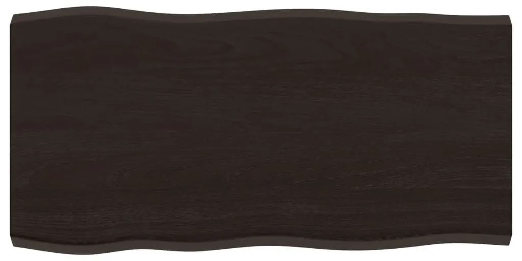 364005 vidaXL Плот за маса тъмнокафяв 80x40x(2-4) см обработен масивен дъб