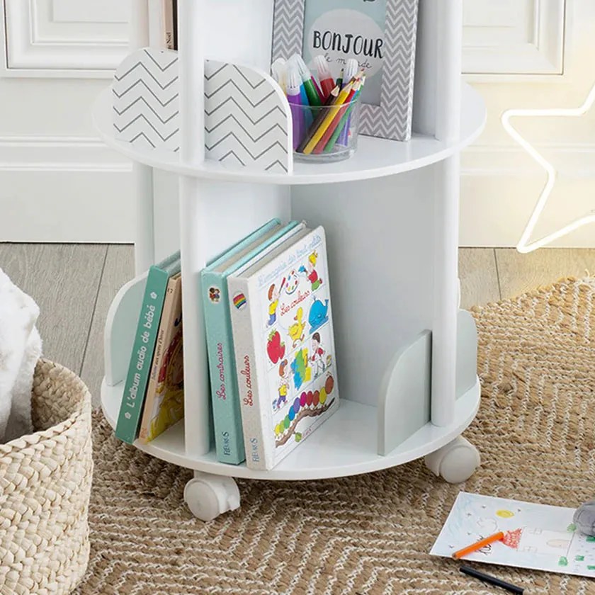 Детски въртящ шкаф за книги atmosphera, MDF - Сив