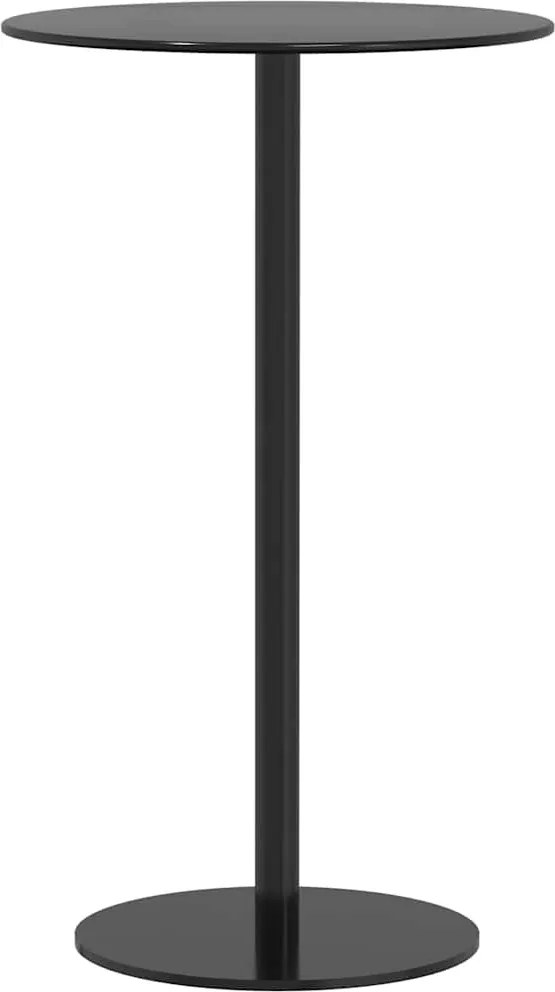 4009309 vidaXL Градинска маса, кръгла, черна, Ø60x105 см, стомана