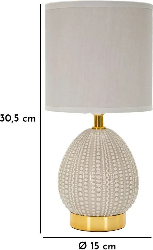 Светлосива керамична настолна лампа с текстилен абажур (височина 30,5 cm) Flavi – Mauro Ferretti