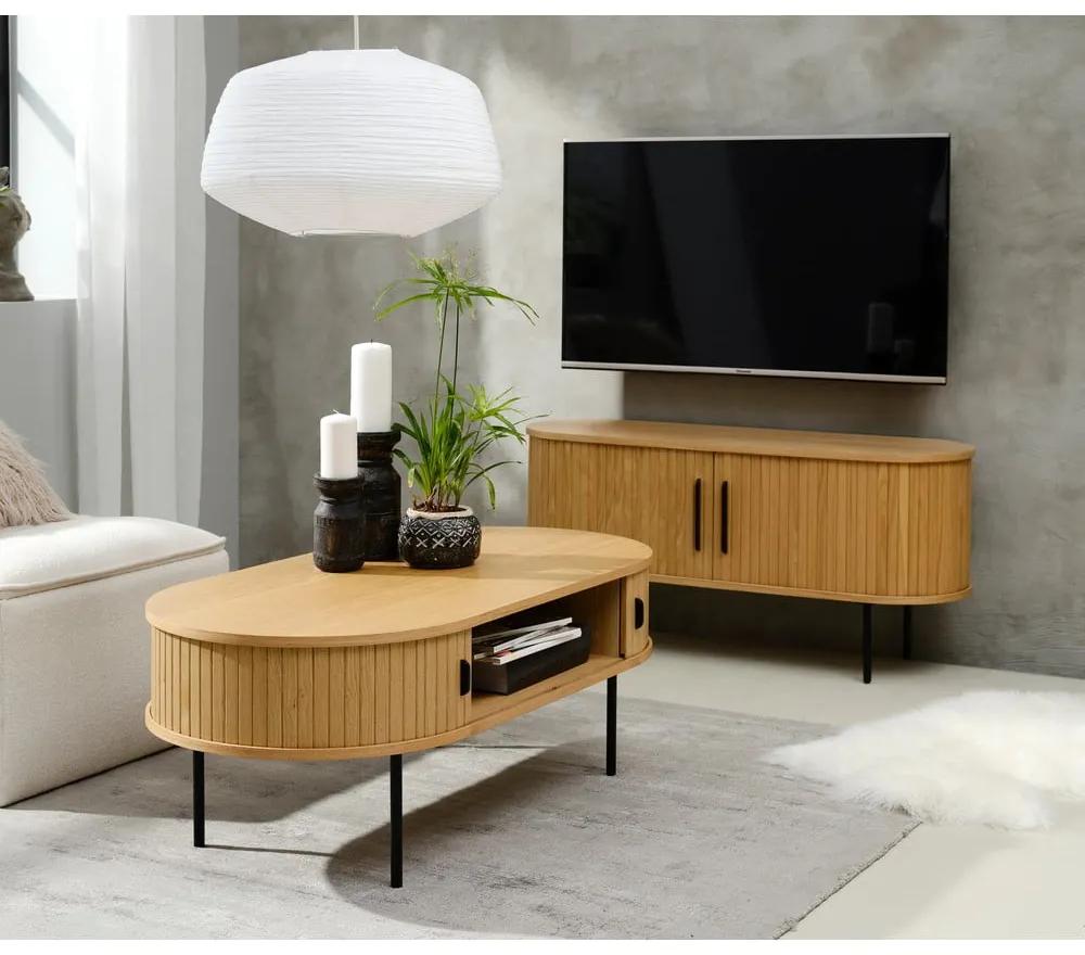 Масичка за кафе от дъб в естествен цвят 60x120 cm Nola - Unique Furniture