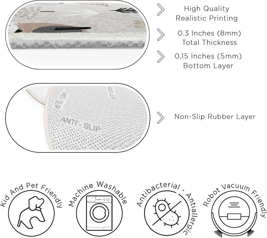 Детски килим подходящ за пране ø150 cm Forest Friends – Mila Home