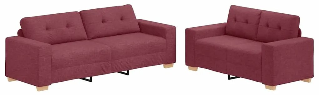 3324713 vidaXL Комплект дивани 2 pcs Виненочервен 221 x 78 x 80 см. Тъкан