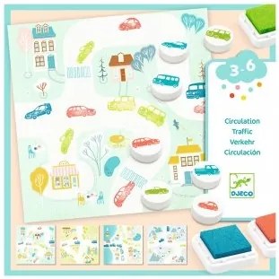 Djeco - Комплект направи картини с печати traffic DJ09952