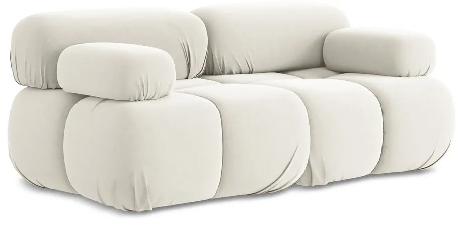 Бял кадифен модулен диван 190 cm Lokua – Makamii