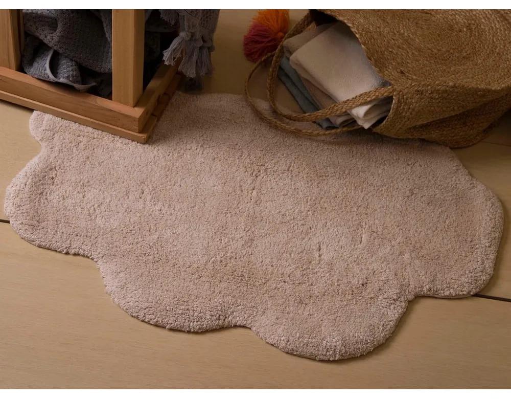 Бежов памучен килим за баня Cloud - Foutastic