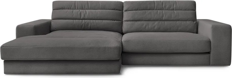 Антрацитен кадифен ъглов диван (ляв ъгъл) Sierra – Bobochic Paris