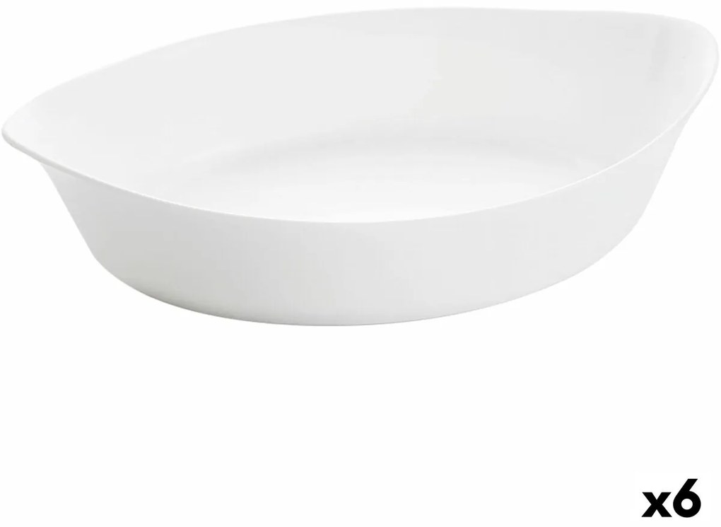 Поднос за сервиране Luminarc Smart Cuisine Овал Бял Cтъкло 28 x 17 cm (6 броя)