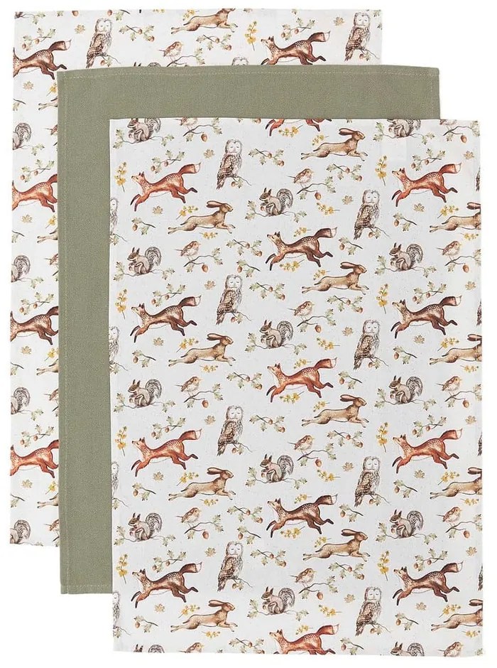 Памучни кърпи за съдове в комплект от 3 бр. 45x65 cm Forest Fable – Cooksmart ®