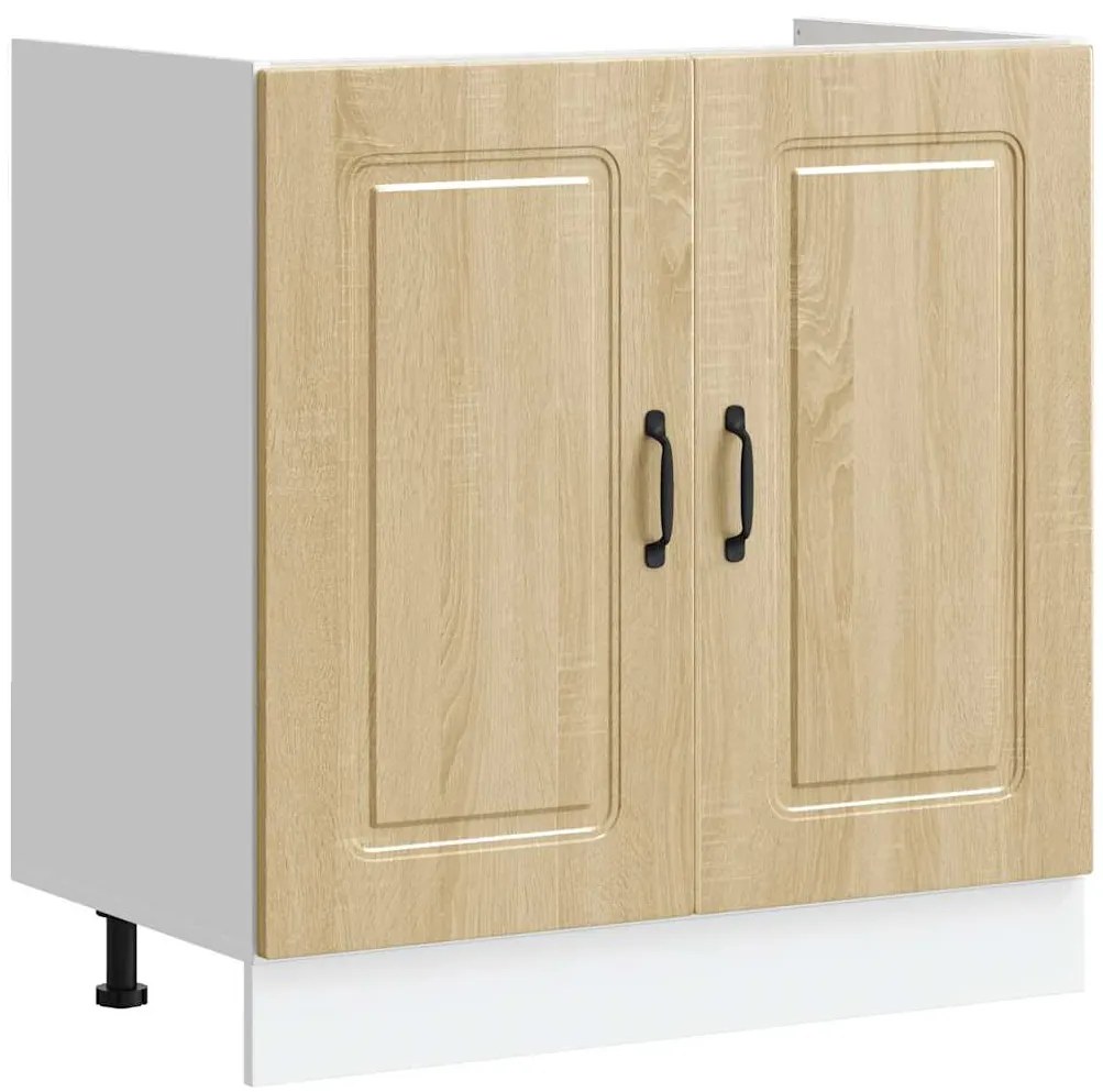 853450 vidaXL Шкаф за мивка, Kalmar, дъб сонома, 80x46x81,5см инженерно дърво