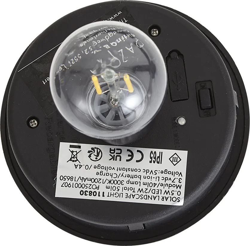 Модерен външен кол зелен с оребрено стъкло, включително LED соларна IP65 - Ribble Mushroom