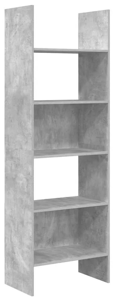 803411 vidaXL Библиотека, бетонно сива, 60x35x180 см, инженерно дърво