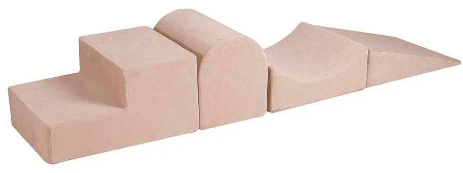 Кремаво кадифено игрище от пяна 45x193x30 cm Montessori – Meowbaby