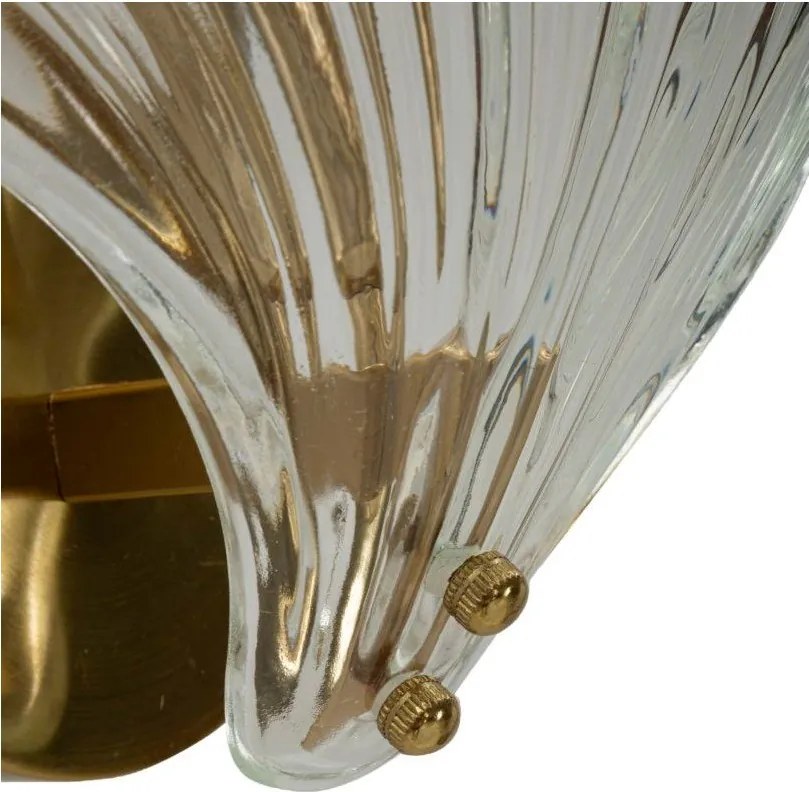 Стъклена стенна лампа в златист цвят Da Muro Shell – Mauro Ferretti