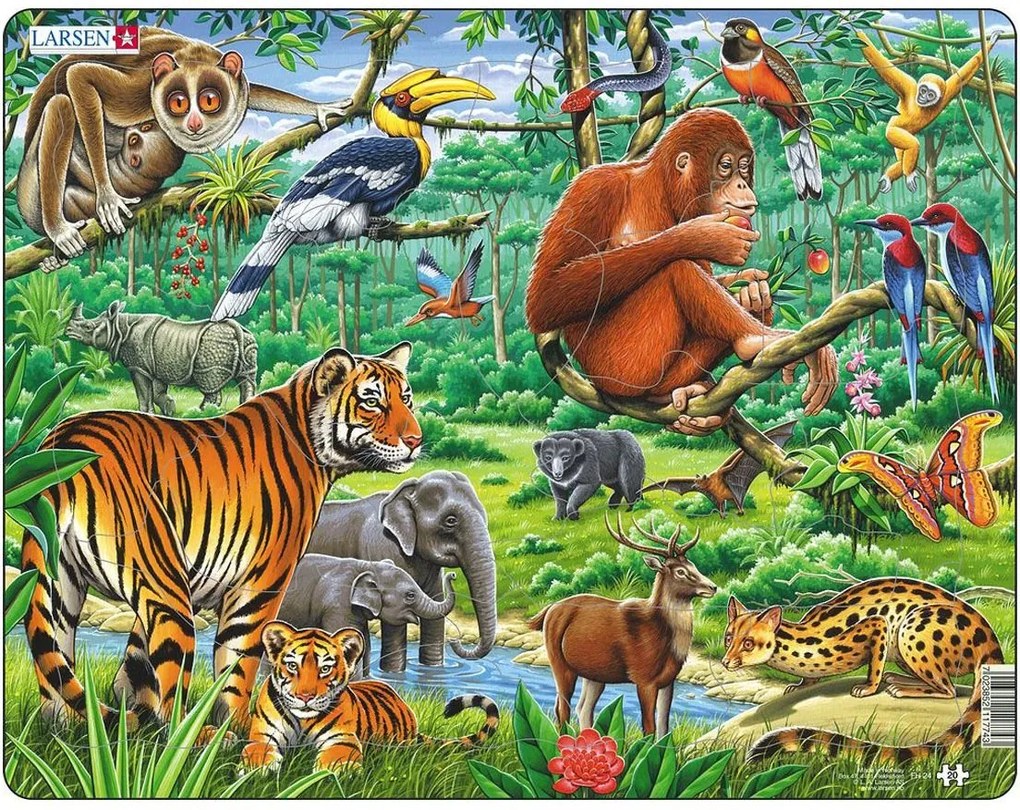 Larsen - Пъзел: Детски – "Джунгла" – 20 части, голям