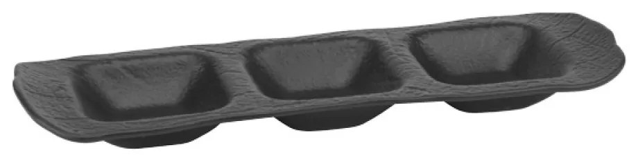 Horecano - Порцеланово трисекционно плато 30см WILLOW BLACK-(HC-56884)