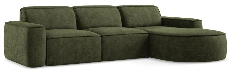Зелен шенилов ъглов диван (десен ъгъл) Omao – Makamii