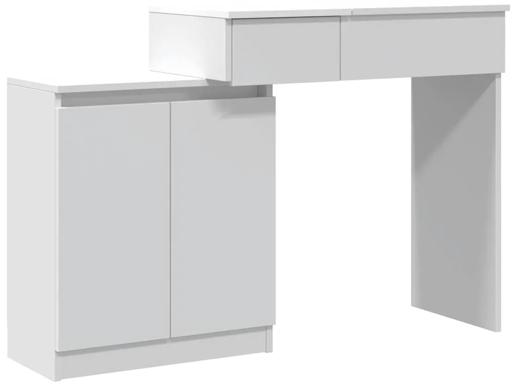 848227 vidaXL Тоалетка с LED, бяла, 115x37x110,5 см