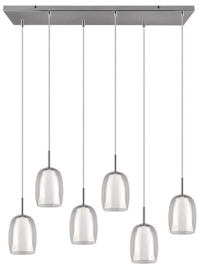 Висяща лампа със стъклен абажур в сребристо Barret - Trio Select