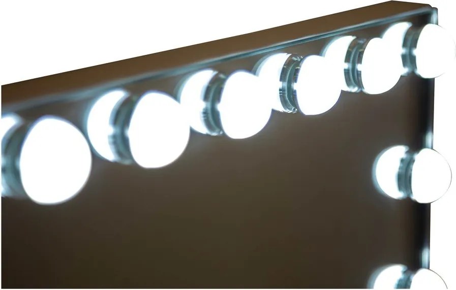 Стенно огледало със светлина и рафт 55x43 cm Hollywood – Mauro Ferretti