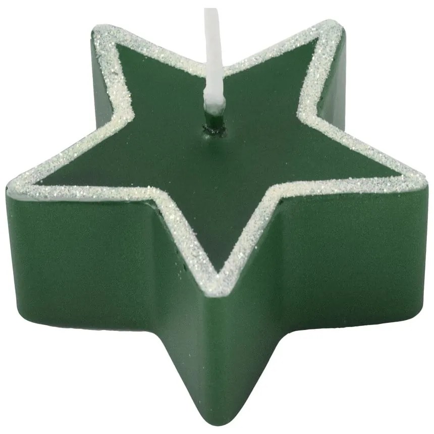 Комплект от 4 зелени свещи , време на горене 4 часа Star - Unipar