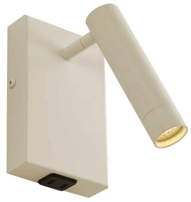 Модерна стенна лампа бежова регулируема с USB-C - Croft