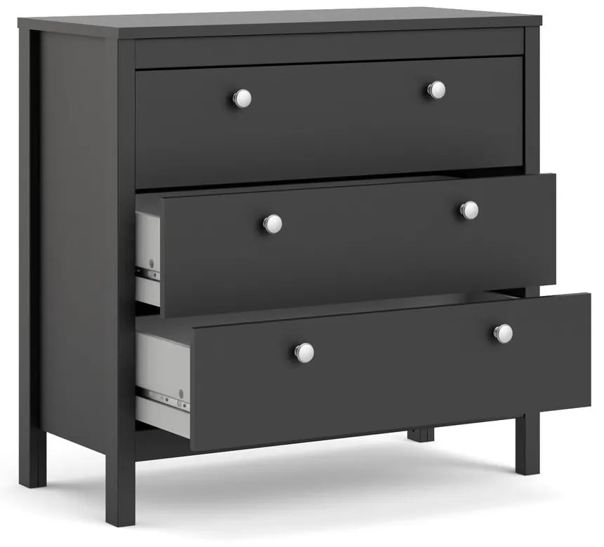 Черен нисък скрин 82x80 cm Madrid – Tvilum