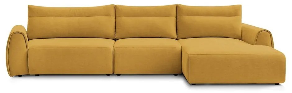 Ъглов диван в цвят жълта охра Aden – Bobochic Paris