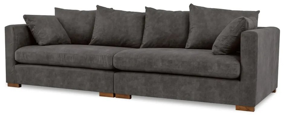 Антрацитен диван от изкуствена кожа 266 cm Hamburg – Scandic