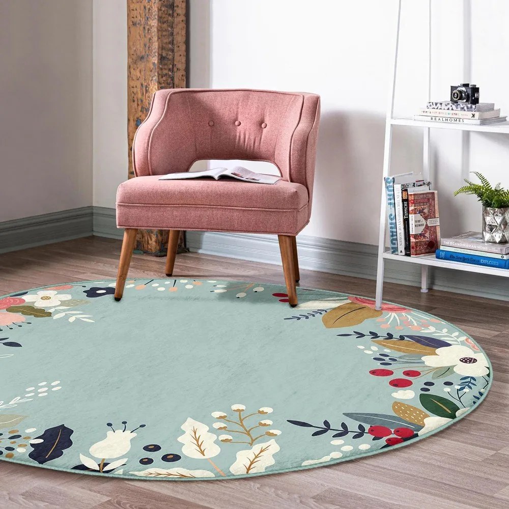 Кръгъл килим подходящ за пране и за прахосмукачки роботи ø 100 cm Comfort – Mila Home