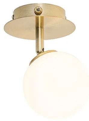 Модерен прожектор златен с опалово стъкло с превключвател - Атина