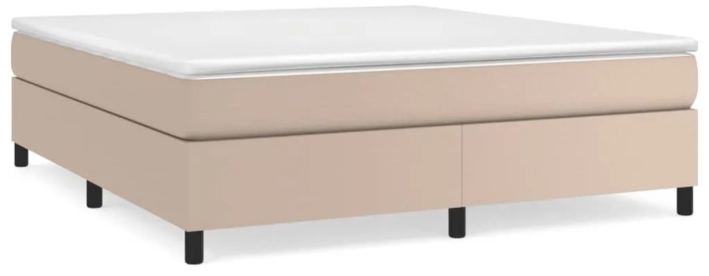 3121064 vidaXL Рамка за легло с пружини, капучино, 180x200 см, изкуствена кожа