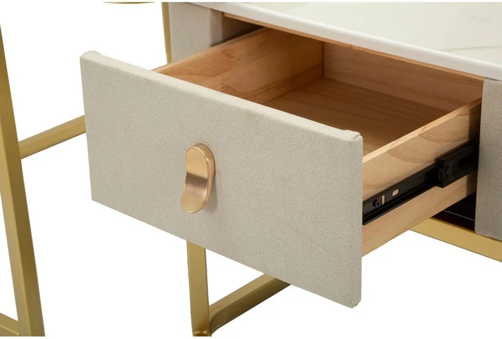 Кремави/златисти масички за кафе в комплект от 2 бр. от декор от мрамор 50x70 cm Beauty – Mauro Ferretti