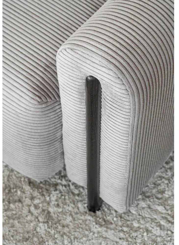 Светлосив разтегателен диван с място за съхранение от рипсено кадифе 244 cm Arcadova – ELTAP