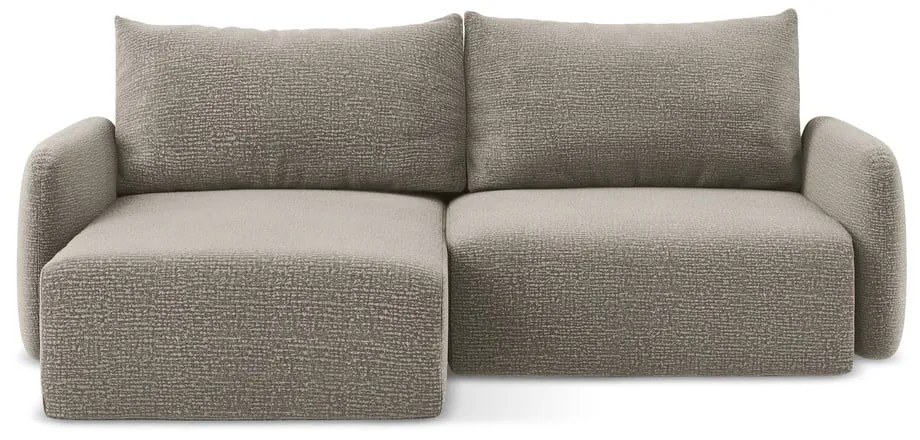 Бежов разтегателен ъглов диван с място за съхранение (ляв ъгъл) Kalena – Makamii