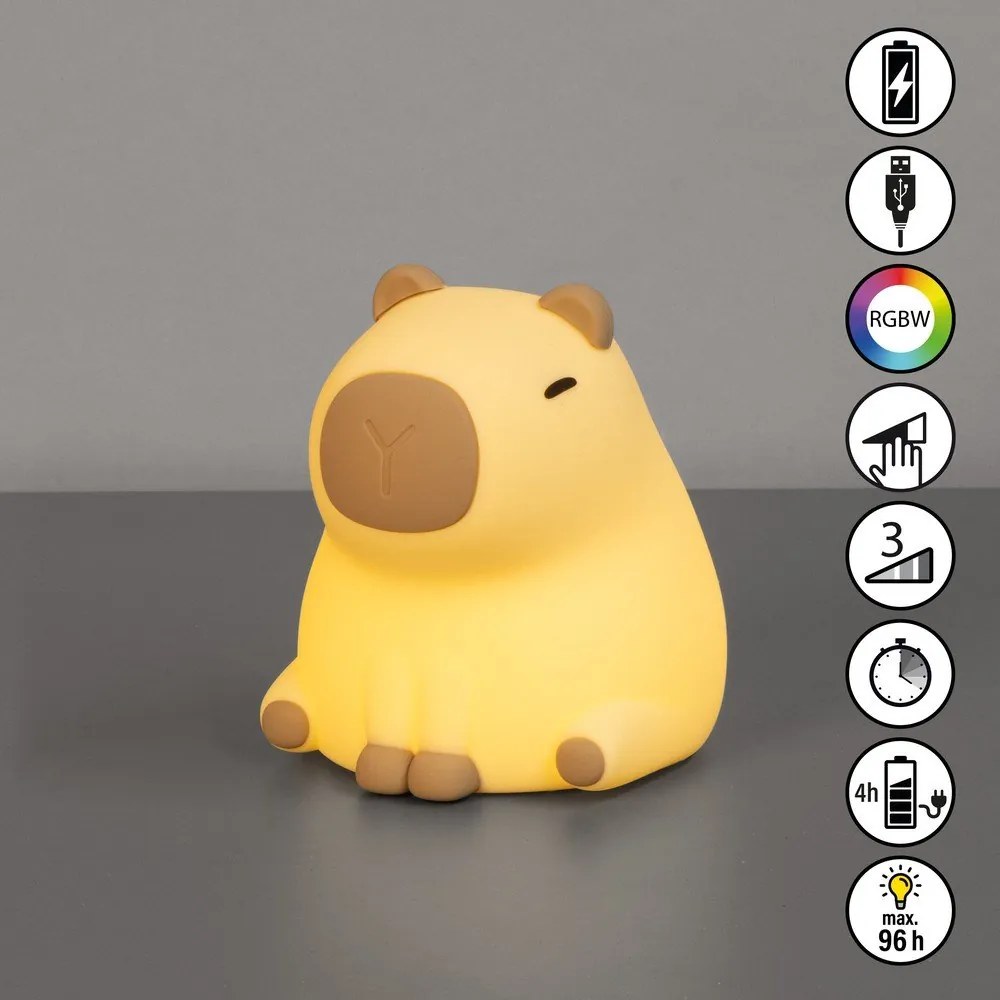 Светложълта детска нощна лампа Capybara – Fischer &amp; Honsel