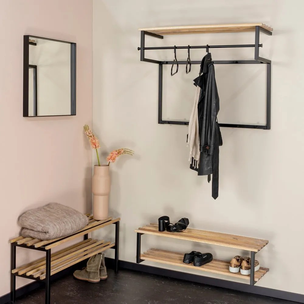 Черна/в естествен цвят метална висяща стойка за обувки 100x26x34 cm Marco – Spinder Design