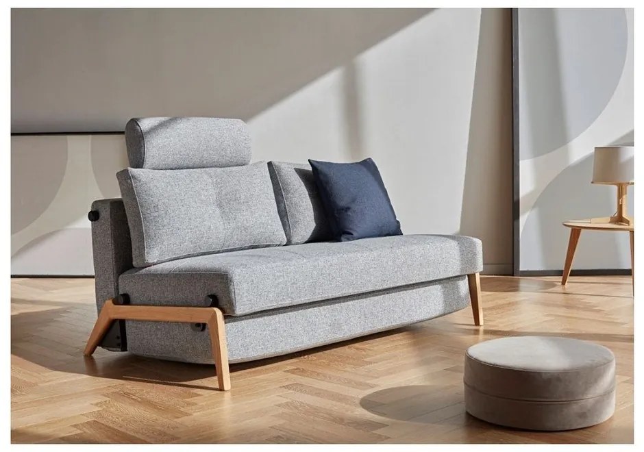 Сив разтегателен диван Wood Twist Granite, 96 x 147 cm Cubed - Innovation