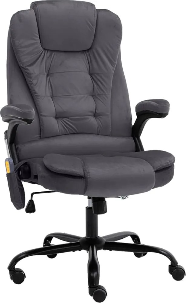 20572 vidaXL Масажиращ офис стол, тъмносив, кадифе