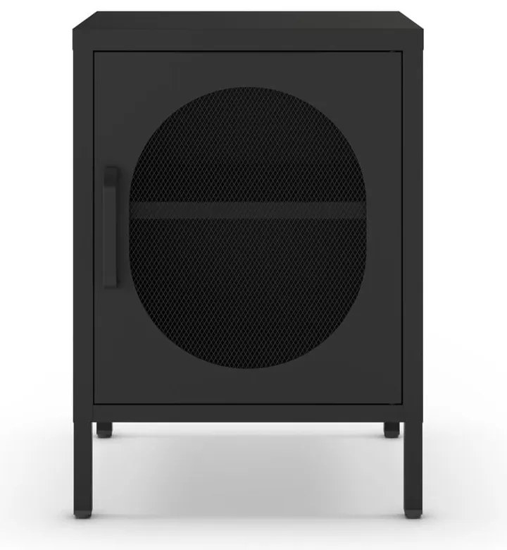 Черно метално нощно шкафче Diora – Marckeric