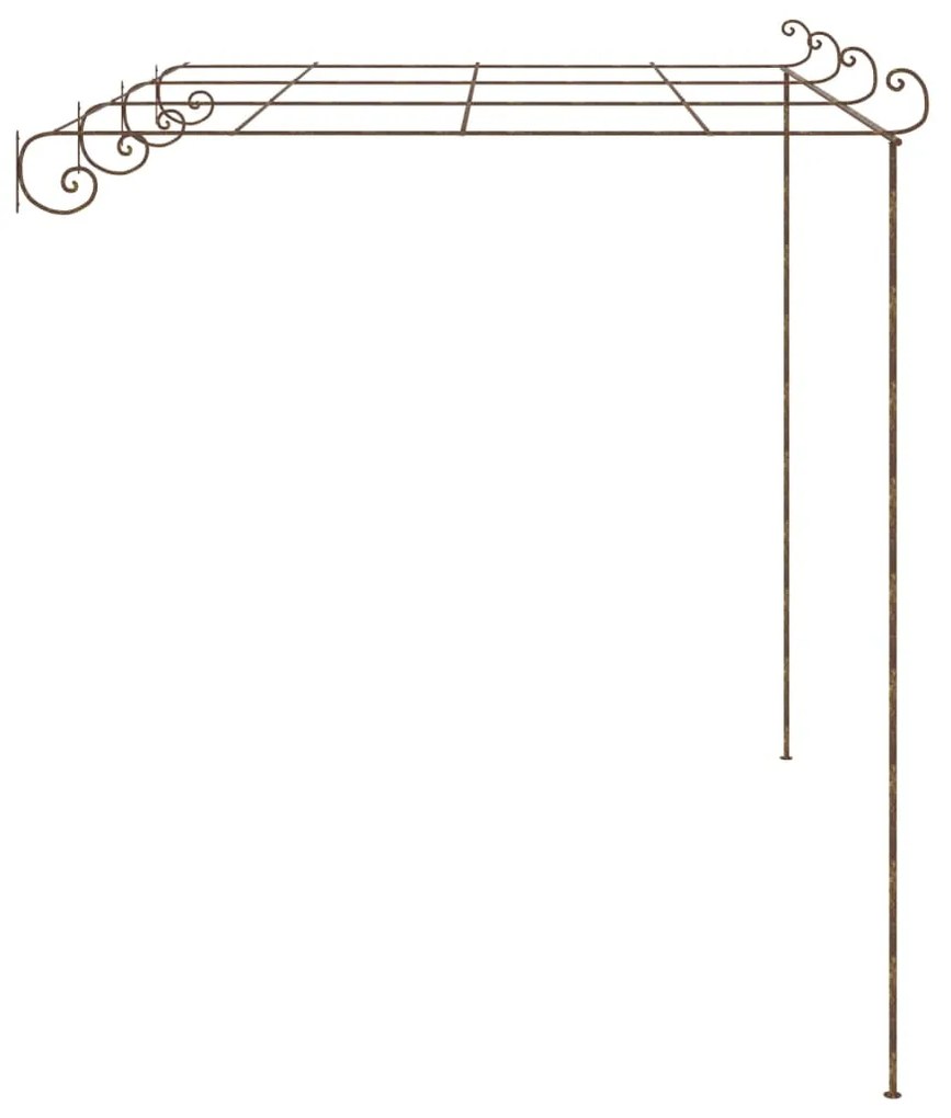 Градинска пергола, антично кафяво, 4x3x2,5 м, желязо