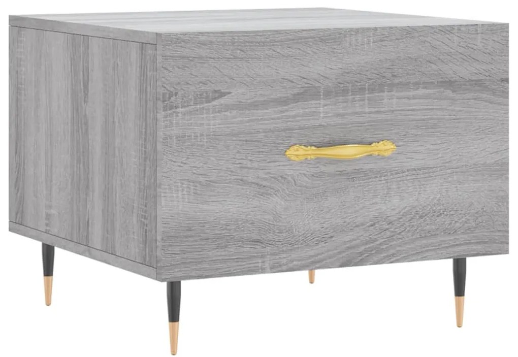 829360 vidaXL Кафе маса, сив сонома, 50x50x40 см, инженерно дърво