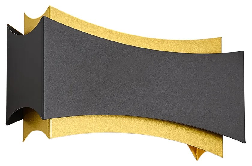 Модерна стенна лампа черна със злато - Plats