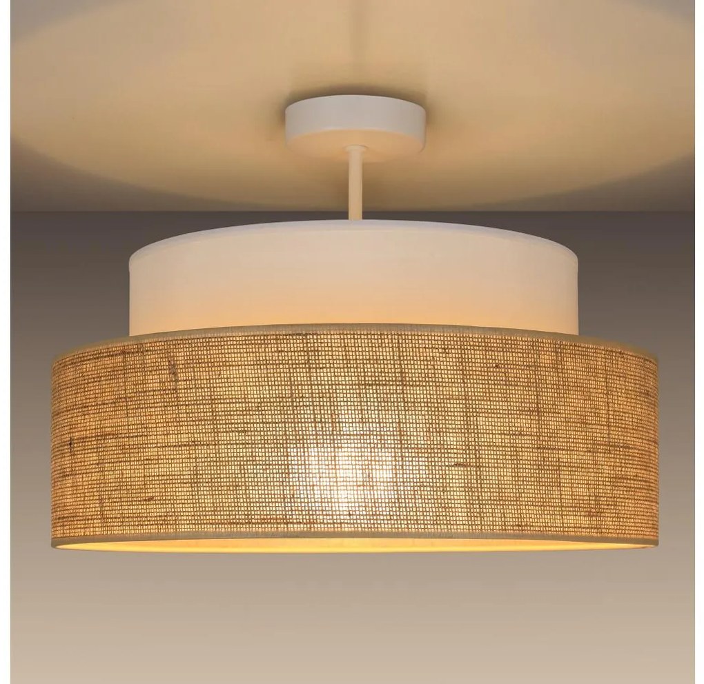 Полилей за повърхностен монтаж BOHO 1xE27/60W/230V Ø 40 см бял/бежов